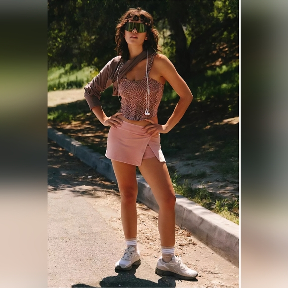 FP Movement by Free People Hot Shot Mini Skort In Blush, NWT - Picture 2 of 10